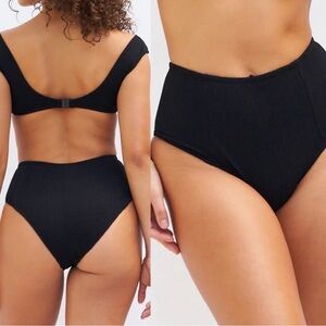 NWT Tropic of C South Pacific Bikini Bottom in Eco Black Texture XS